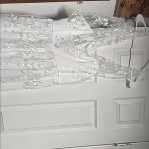 Elegant White Floral Lace Dress